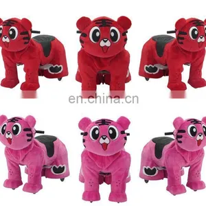 HI Colorful Tiger Plush Zoo Animal Electric Scooter Animal Ride for Kids thumbnail-1