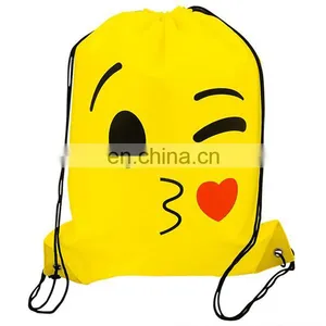 Custom Cute Kid's Emoji Drawstring Backpack in Assorted Emoji Styles for Children thumbnail-4