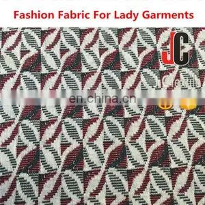 Fabric Importers Recycled Polyester Rayon Spandex T/R Yarn Dyed Jacquard Stretch Knit Fabric thumbnail-3