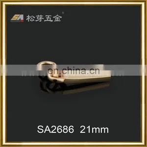 Gold Plated Rectangle Shape Zinc Alloy Zipper Slider for Bag thumbnail-4