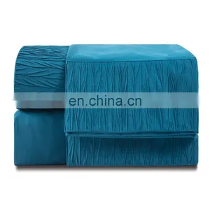 Luxury Waterproof 4PCS Piece Microfiber Solid Color Bed Sheets For Wedding thumbnail-2