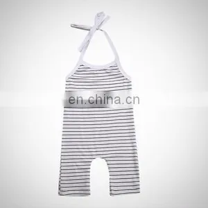 2018 Hot Sale Current Sleeveless Romper Jumpsuit Organic 100% Cotton Newborn Baby Clothing thumbnail-1