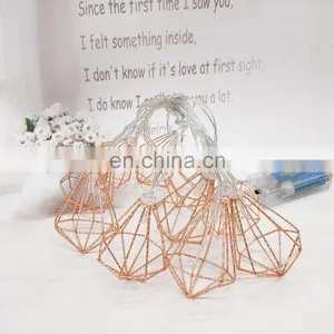 Good Quality Battery Powered LED Metal Diamond Shape String Light For Home Decoration thumbnail-5