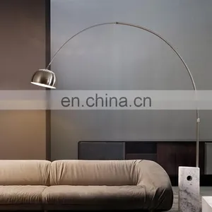 Modern Classic Design Decorative Home Office LED Arc Floor Lamp With Marble Base thumbnail-7