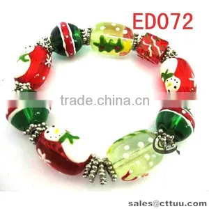 Handmade Christmas Style Glass Bead Bracelet for Europe thumbnail-1