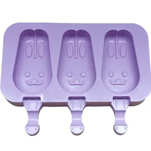 New Silicone Ice Cream Mold Popsicle Molds Ice Cube Tray DIY Homemade Cartoon Ice Cream Popsicle Ice Pop Maker Mould With Stick thumbnail-5