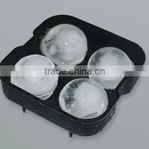 10 Colors BPA Free FDA Food Grade Non Stick 4 x 45mm Ball Shaped Silicone Ice Cube Tray thumbnail-3