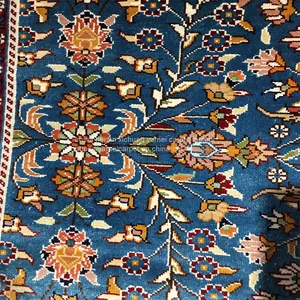 Yamei Lagend Blue Color Tabriz Design Persian Silk Carpet and Rug 3x5ft thumbnail-3
