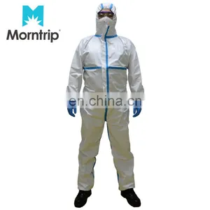 White List Factory Wholesale Price Affordable Industrial Use Clothing Chemical Coverall With Zipper and Custom Service thumbnail-2
