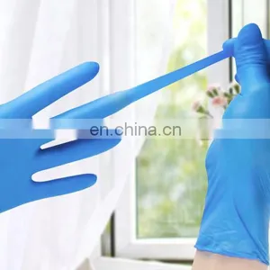 Waterproof Powder Latex Free Blue Nitrile Disposable Gloves thumbnail-4
