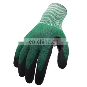 Factory Custom Green HPPE Nitrile Coated Palm Anti-Cut Resistant Hand Safety Work Gloves thumbnail-2