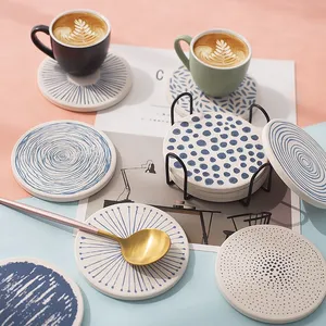 Japanese Style Diatomite Mat Water Absorbent & Heat Insulating Stone Coaster thumbnail-1