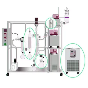 China Manufacturer Wholesale Automatic Short Path Hemp Oil Wiped Film Evaporator Molecular Distillation Equipment thumbnail-1