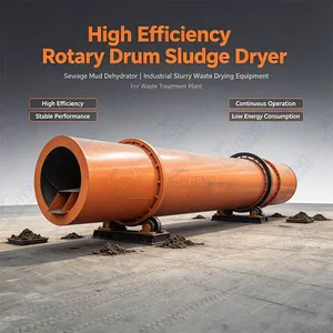 Rotary Drum Sludge Dryer Sewage Mud Dehydrator Industrial Slurry Waste Drying Equipment for Waste Treatment Plant EPC thumbnail-1