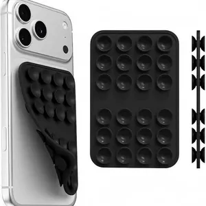 Double-Sided Silicone Suction Cup Phone Mount 48 Strips Adhesive Phone Case Holder Grip Hands-Free Mirror Shower Content Creator thumbnail-1