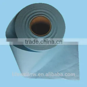 Blue and Green Hydrophobic Wood Pulp Laminated Spunlace for Surgical Gown Garment thumbnail-1