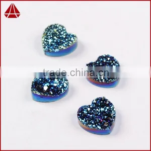 Titanium Coating Agate Druzy Drusy Heart Cabochon Semi-precious Gemstone From China thumbnail-2