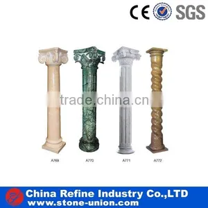 Beige Marble Natural Stone Column, Green Granite Stone Pillar Price thumbnail-1