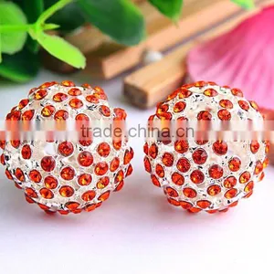 Bulk Fashion AAA Quality Charm Jewelry Rhinestone Alloy Crystal Gumball Loose Round Beads for Kids Jewelry Making! thumbnail-1