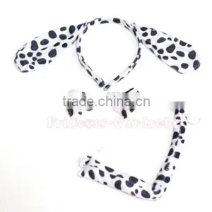 Halloween Costume Polka Dot Print Headband Tie Tail Set Headband H-1512 thumbnail-1