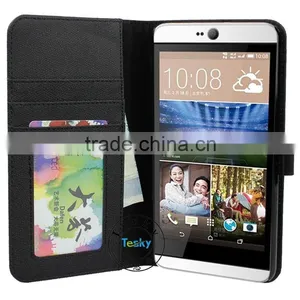 2015 Stylish Leather Case,Black Wallet Case Cover For HTC Desire 826 Leather Case Card Slots thumbnail-2