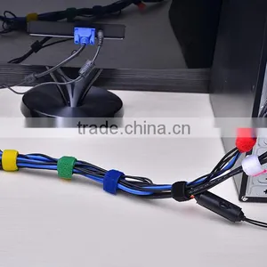 Colorful Adjustable Hook and Loop Wire Cable Tie With Label Tag thumbnail-5
