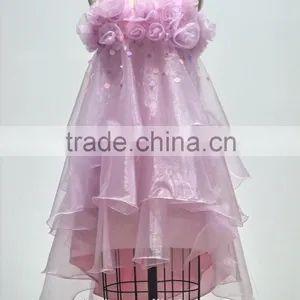 Chaozhou Wholesale Pink Organza Homecoming Cocktail Evening Dress thumbnail-2