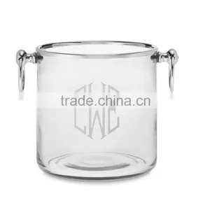 Frosted Letter Decal Susquehanna Glass Individual 8 Ice Bucket Popular Unique Design Hotel Barware With Handle Ear thumbnail-1