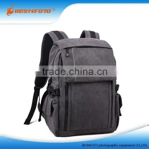High Quality Durable Canvas Backpack Army Green Rucksack Bag for Camera Laptop Quality Choice thumbnail-6