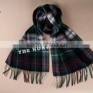 Wool Cashmere Scottish Tartan Scarf thumbnail-1