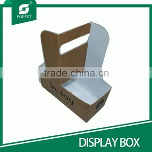 CUSTOM MADE PAPER BOARD DISPLAY BOX FOR PACKAGING TWO BOTTLE WINES WITH HANDLE thumbnail-1