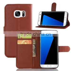High Quality Leather Flip Phone Case With Card Holder Phone Case Leather For Sumsung Galaxy S7 thumbnail-1