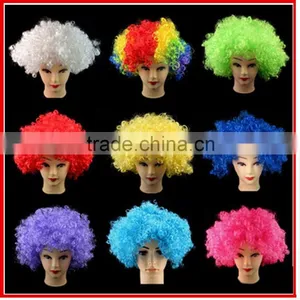 Fashion Cheap Afro Wigs ,beautiful Soccer Wig,high Quality Colorful Wig thumbnail-2