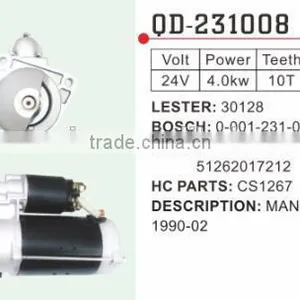 Man Truck Starter Motor 51262017158 51262017212 Lester 30128 Bosch 0-001-231-008 HC Parts CS1267 thumbnail-1