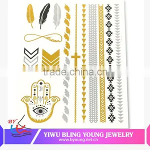 Hot New Product Body Art Temporary Feature Gold Flash Tattoo thumbnail-1