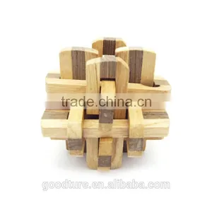 2015 Hot Sale Wooden IQ Intelligent Puzzle Magic Puzzle Kongming Lock Brain Teaser Model Number GAD1089 thumbnail-5