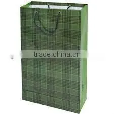 Grid Printed Paper Shopping Bag thumbnail-1