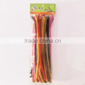 China Factory Supply DIY Crafts 0.8*30cm Colorful Striped Pipe Cleaners Toys for Kids thumbnail-1