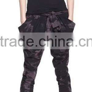 Ladies Black Tie Dye Harem Pants With Tights thumbnail-1