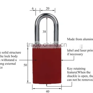 Good Sale Durable Automatic Popup Aluminum Padlock Can be Customized thumbnail-3