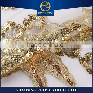 Wholesale Fabric Embroidered Satin Fabric, Stone Embroidery Sequins Fabric, Organza Embroidery Lace Fabric thumbnail-1