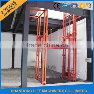 5m 2000kgs Warehouse Guide Rail Chain Lifting Cargo Lift thumbnail-6