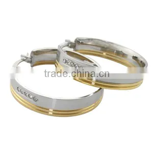 China Supplier,2014 Fashion Stainless Steel Hoop Earring With Big Crystal for Women thumbnail-1