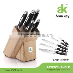 Professional Stainless Steel 6-Piece Kitchen Wooden Block Knife Set thumbnail-1