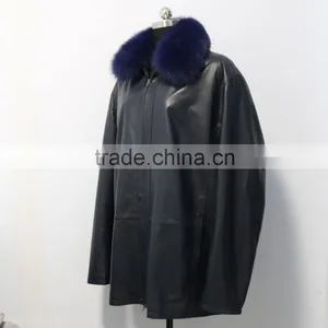 Wholesale Sheep Leather Long Coat for Men/men's Sheep Leather Coat thumbnail-2