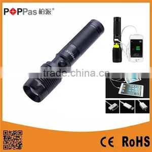 POPPAS 6618 Super Power Multifunction Rechargeable LED USB Flashlight thumbnail-1