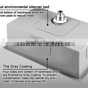 CUPC Stainless Steel Undermount Single Handmade Kitchen Sink Made in China thumbnail-4