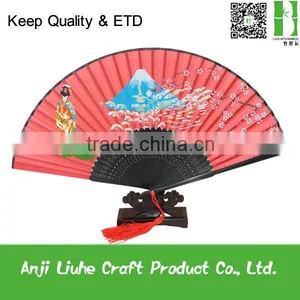 Japanese Style Silk Fabric Dancing Fans thumbnail-1