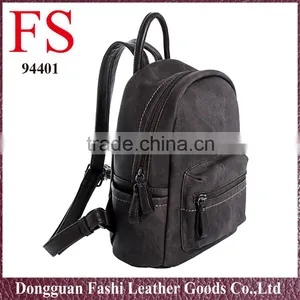 Wholesale China Girls Popular Black PU Leather School Backpacks thumbnail-2