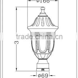 P213 Plastic Outdoor Lamp Garden Lantern Exterior Standing Energy Saving Light Lamp thumbnail-3